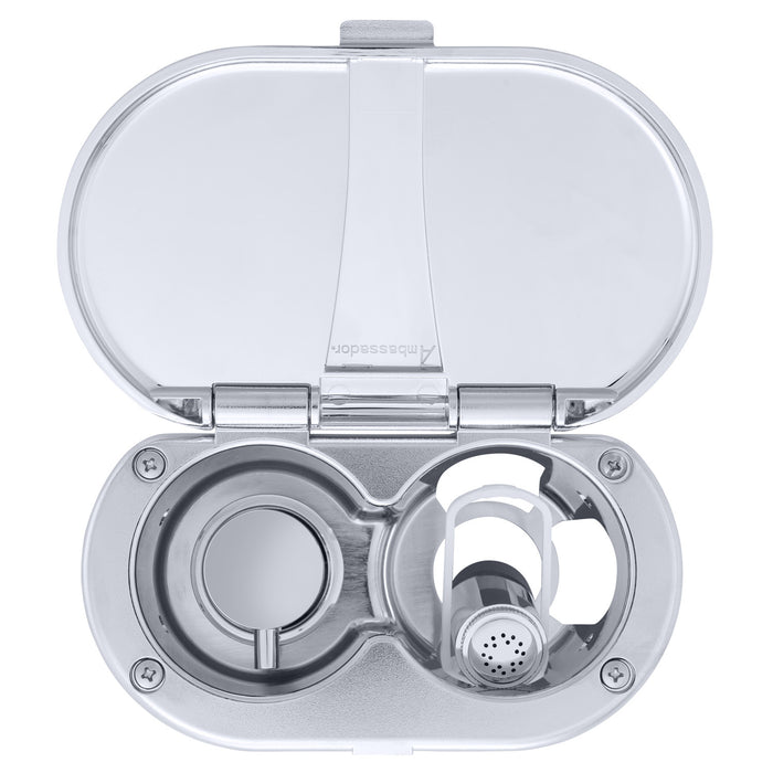 Ambassador Marine 136-1712-CW Aidack- Transom Shower (Hot/Cold Mixer), Chrome Cup & Lid, Hammer-Head Warm White Sprayer, 6' White Rubber Hose, Chrome Aidack Handle