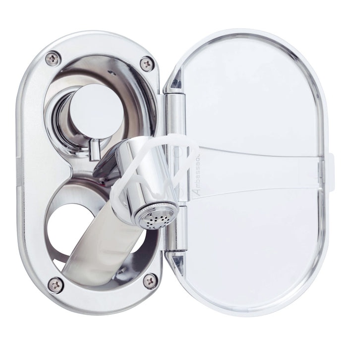 Ambassador Marine 136-1714-CW Aidack- Transom Shower (Hot/Cold Mixer), Chrome Cup & Lid, Hammer-Head Warm White Sprayer, 10' White Rubber Hose, Chrome Aidack Handle