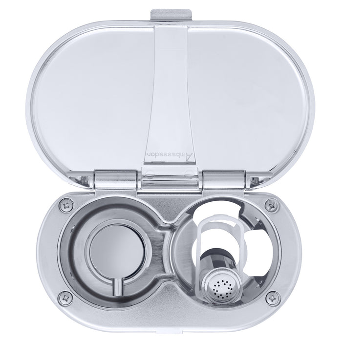 Ambassador Marine 136-1716-CA Aidack- Transom Shower (Hot/Cold Mixer), Chrome Cup & Lid, Hammer-Head Arctic White Sprayer, 6' Stainless Steel Hose, Chrome Aidack Handle