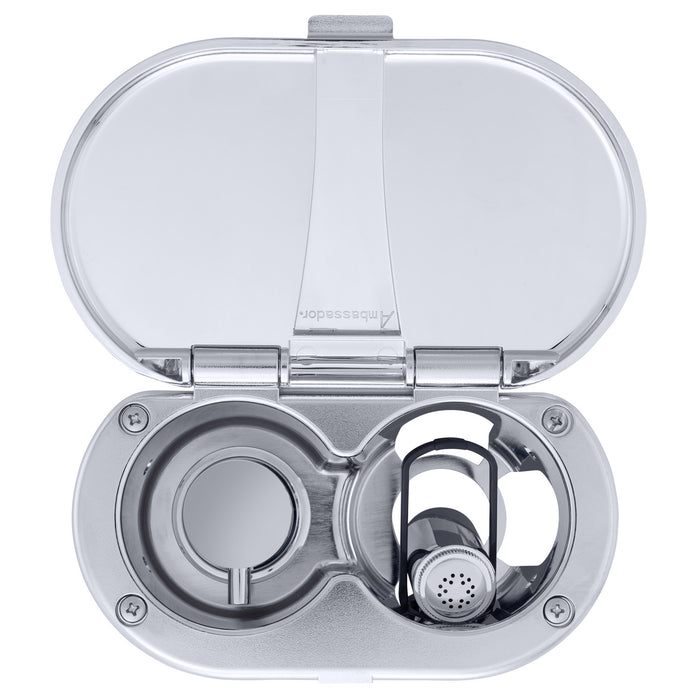 Ambassador Marine 136-1716-CP Aidack- Transom Shower (Hot/Cold Mixer), Chrome Cup & Lid, Hammer-Head Black Sprayer, 6' Stainless Steel Hose, Chrome Aidack Handle