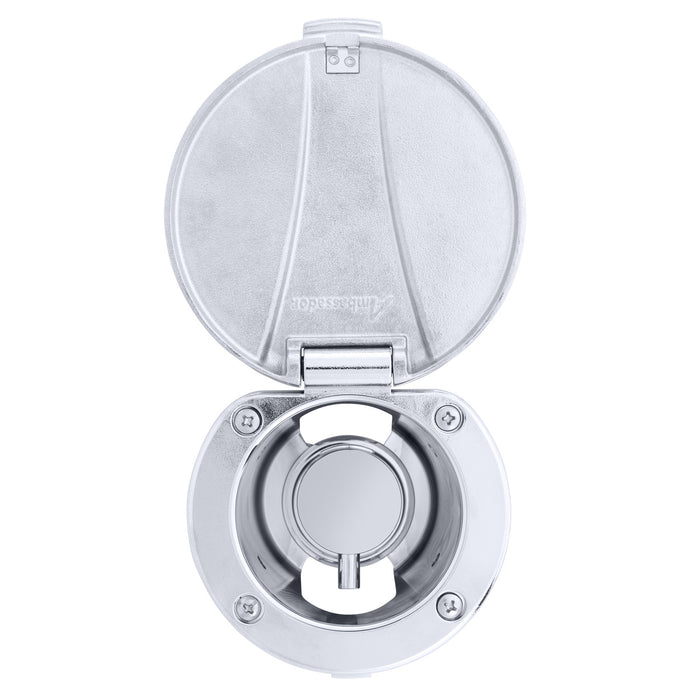 Ambassador Marine 136-1741-CP Aidack- Recessed Control Valve (Hot/Cold Mixer), Chrome Cup with Stainless Steel Lid, Chrome Aidack Handle