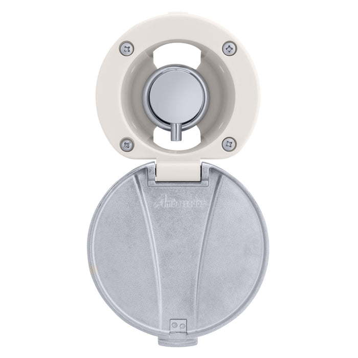 Ambassador Marine 136-1741-CW Aidack- Recessed Control Valve (Hot/Cold Mixer), Warm White Cup with Stainless Steel Lid, Chrome Aidack Handle