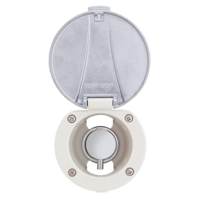 Ambassador Marine 136-1741-CW Aidack- Recessed Control Valve (Hot/Cold Mixer), Warm White Cup with Stainless Steel Lid, Chrome Aidack Handle