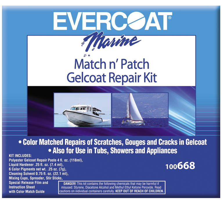 Fibre Glass-Evercoat 100668 Match N' Patch Gelcoat Repair Kit