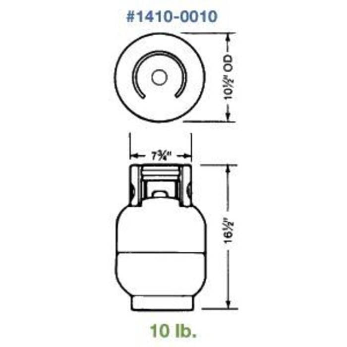 Trident Marine 1410-0010 Trident Marine/RV LPG System 2.4 Gallon Aluminum Tank