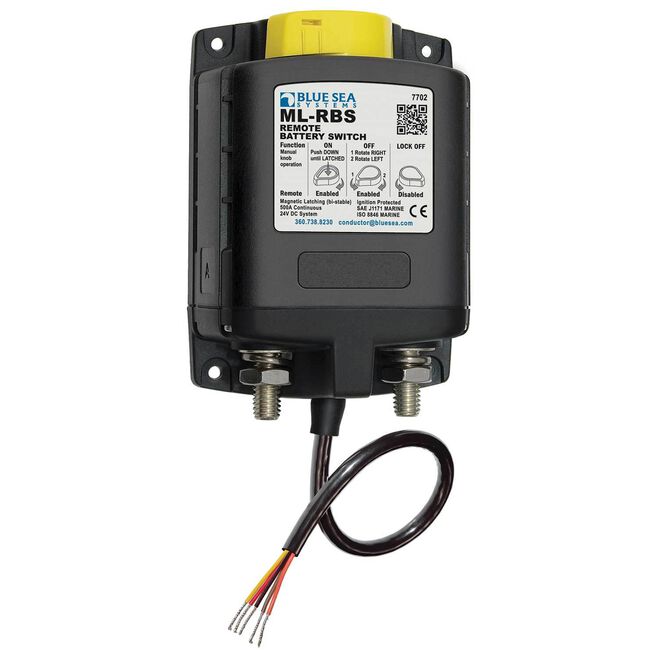 Blue Sea Systems 7702 ML-RBS Remote Battery Switch with Manual Control - 24V DC 500A