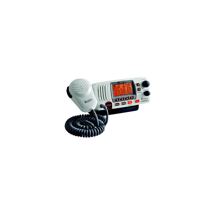 Cobra MR F77W GPS Fixed Mount Class D VHF Radio, White, Built-In GPS Receiver, Includes Flush and Fixed Mount Kits
