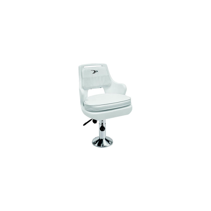 Wise 8WD015-6-710 Standard Pilot Chair Package, White, Includes Chair, Cushions, 12 to 18" Adjustable Pedestal, Seat Slide