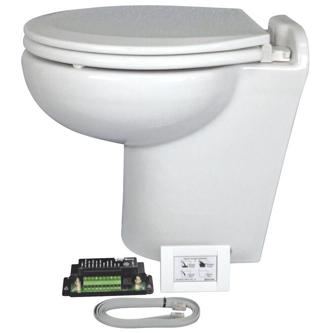 Raritan 230HF012 Marine Elegance Slant Back, Pressurized Fresh Water, Low Profile 12V Toilet, White