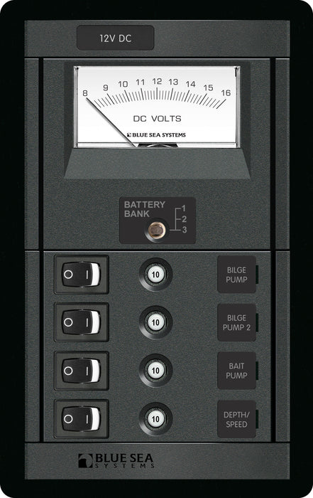Blue Sea 1459 Interruptor 4 Posiciones CLB + Medidor Vertical