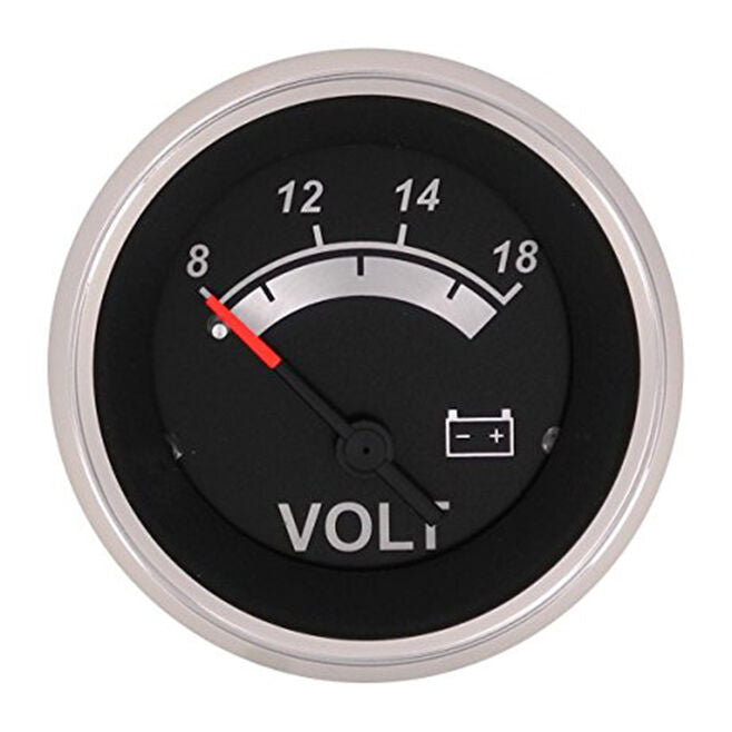 Sierra 67019P Black Sterling Series 2" SS 8-18 VDC Dial Range Voltmeter Gauge