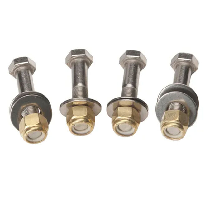SeaStar DK6125 Jack Plate Mounting Bolt Kit, 4 Stainless Steel Bolts, Brass Nylock Nuts and Washers