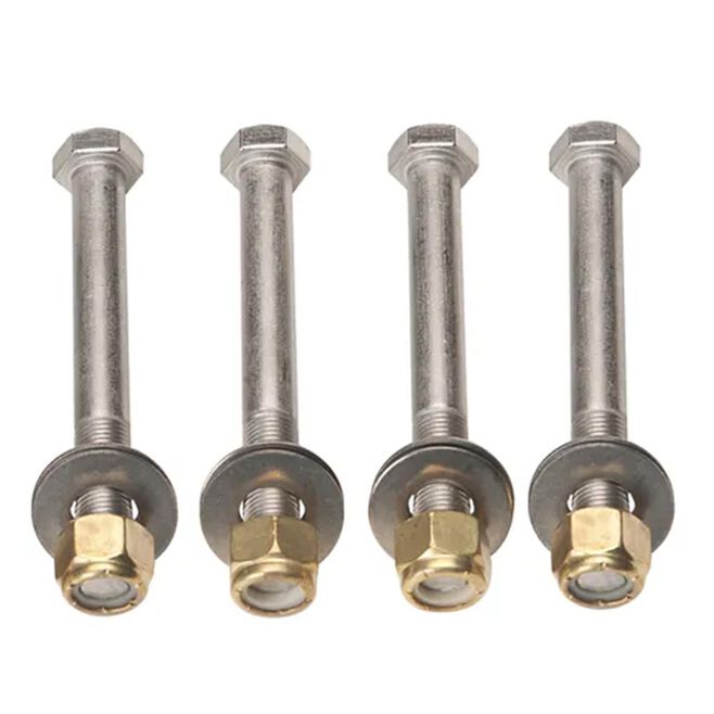 SeaStar DK6145 Jack Plate Mounting Bolt Kit, 4 Stainless Steel Bolts, Brass Nylock Nuts and Washers