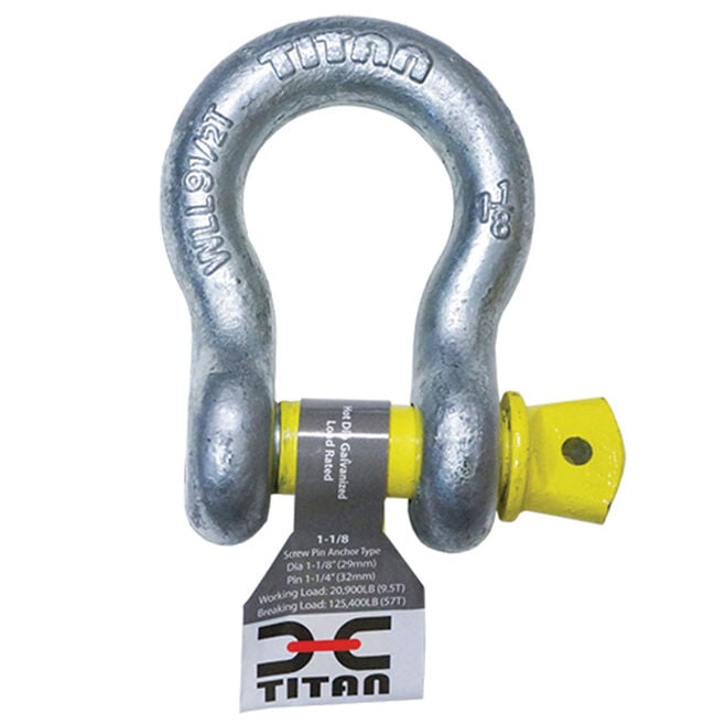 Titan Chain 10319053 Hot Galvanized Bow Shackle, 7/16"
