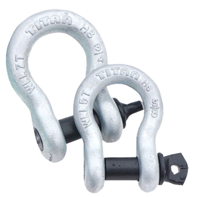 Titan Chain 10319610 High Strength Galvanized Bow Shackle, 3/8"