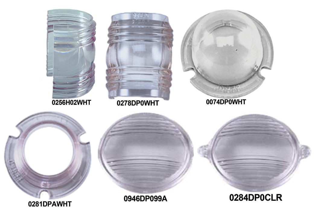 Perko 0281DPAWHT Spare Lens for Masthead/Stern Light, Clear, 2/Card