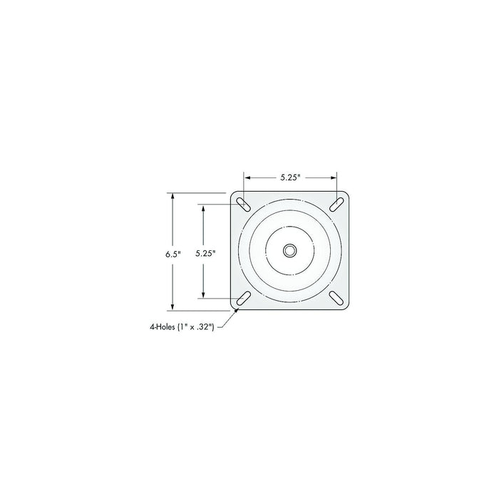Attwood 1002-S Lock'N-Pin 3/4" Pin Seat Mount Black E-Coated w/o Spring