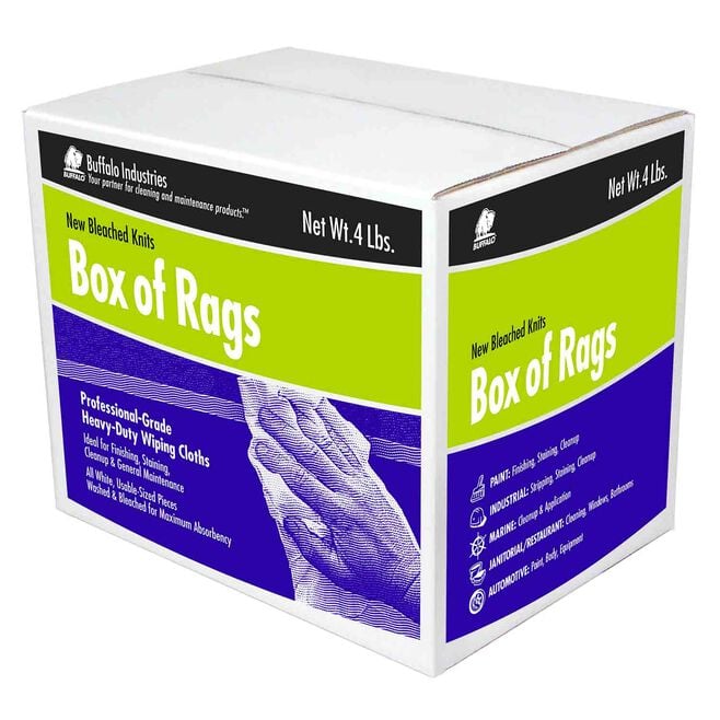 Buffalo Rags 12020 New Bleached White Knit Wipers