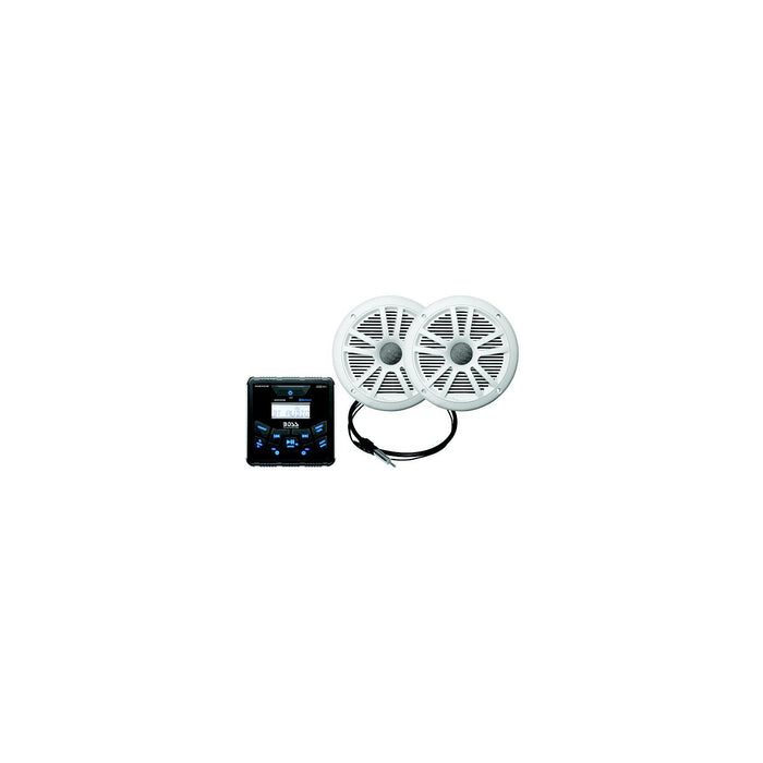 Boss Audio MCKGB450W6 Bluetooth In-Dash Marine Gauge Receiver W/ 6-1/2" Marine, Speakers