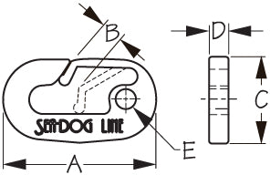 Sea-Dog Nylon Ski Tow Snap Nylon negro (157110-1)
