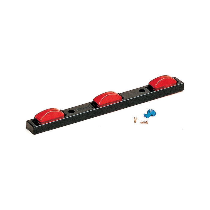 Optronics MC93RK Pre-Wired Identification Light Bar, Waterproof 3 Piece Red Marker Lights & Black ABS Base