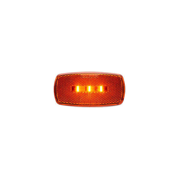 Optronics MCL32ABP Surface Mount LED Marker/ Clearance Light w/Reflex, White Base, Amber Lens