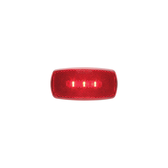 Optronics MCL32RBP Surface Mount LED Marker/ Clearance Lights w/Reflex, White Base, Red Lens