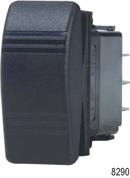 Blue Sea 8290-BSS 8290 Water Resistant Contura III Switch, Black, (On)-OFF-(On)