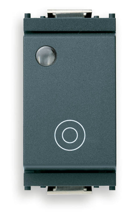 Vimar Idea Momentary Switch, 1P/1T (NO), 10A, 250V General Symbol, Illuminated, Grey