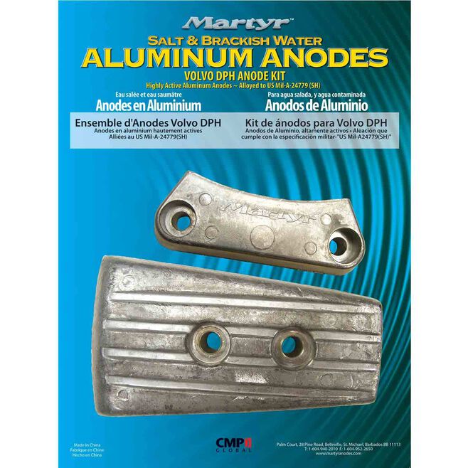 Martyr CMDPHKITA Anode Kit for Volvo Penta DPH Engine (Contains 1-3588745, 1-3863206 & Fastening Hardware)