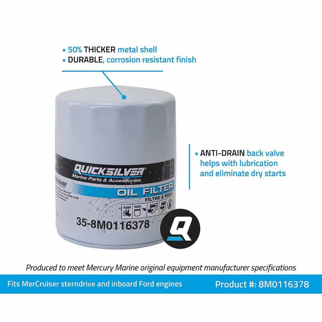 Mercury 35-8M0116378 | – – Oil Filter For All MCM/MIE Ford Engines