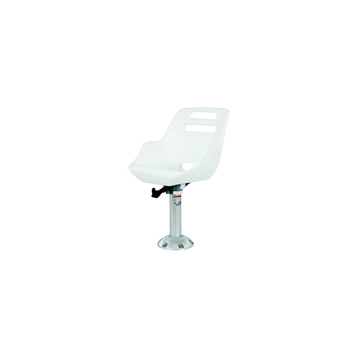 Springfield 1001408-L Admiral Fixed Height Chair Package, White, Includes Seat, Low Profile Armrest, Pedestal, Floor Base, Mounting Plate
