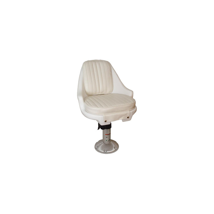 Springfield 1060100 Newport Manual Economy Chair, White, Includes Seat w/ Cushions, Pedestal, Mounting Plate, Swivel