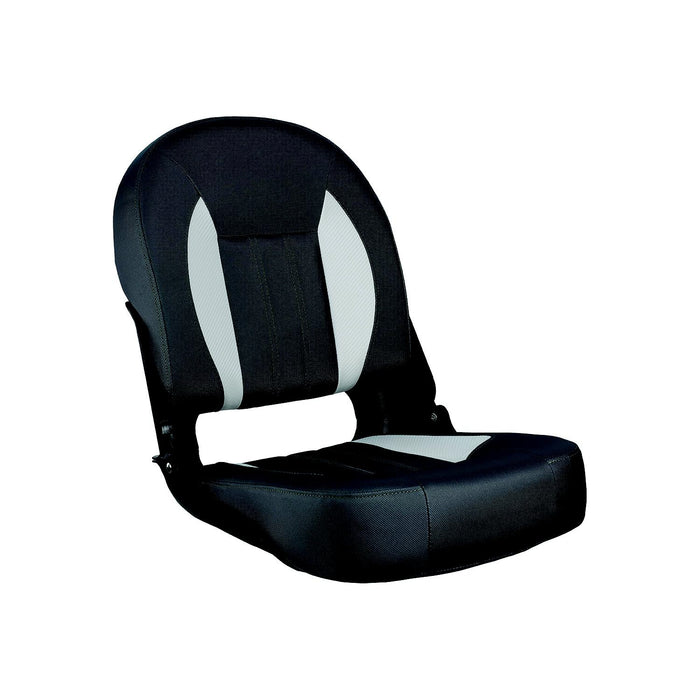 Springfield 1061060-01 Marine Skipper Premium Low Back Folding Seat, Charcoal & Gray White