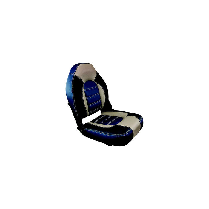 Springfield 1061069-B Skipper Premium High Back Fold Down Seat, Blue/Gray