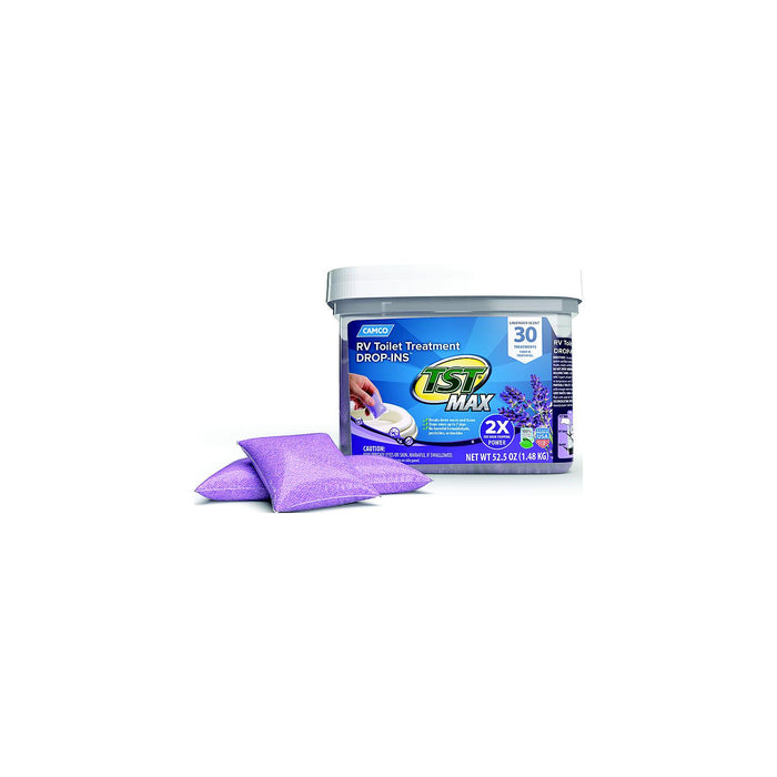 Camco 41553 TST Max Toilet Treatment Drop-Ins, 30 Pack, Lavender