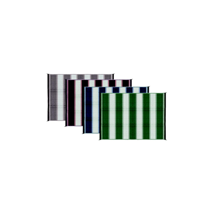 Camco 42871 Open Air Stripe Awning Leisure Mat, 6' x 9' Blue