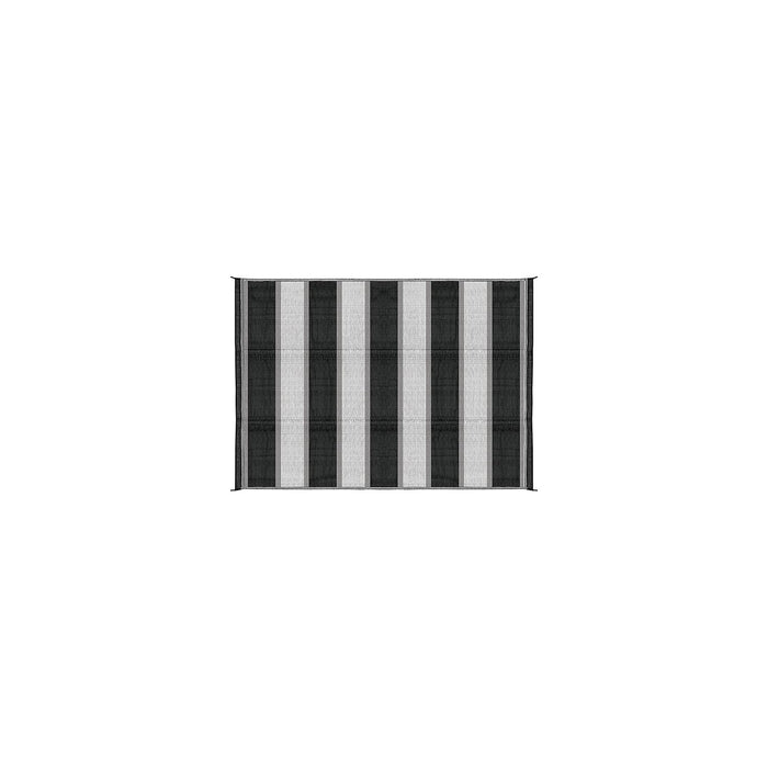 Camco 42873 Open Air Stripe Awning Leisure Mat, 6' x 9' Charcoal