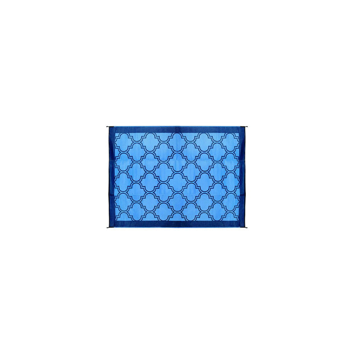 Camco 42876 Open Air Lattice Outdoor Leisure Mat, Blue, 6' x 9'