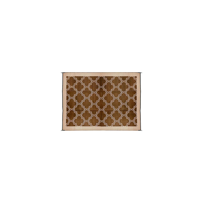 Camco 42877 Open Air Lattice Outdoor Leisure Mat, Brown, 6' x 9'