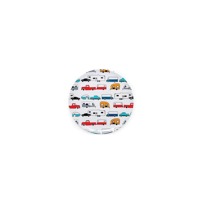 Camco 53224 Melamine Dishware, Multi-color RV & Truck Pattern, 9-3/4" Dinner Plate