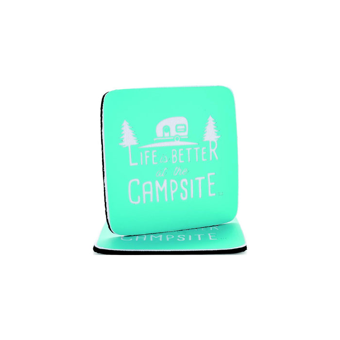 Camco 53230 Neoprene Coaster Life is Better 2 Pack