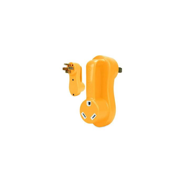 Camco 55135 Power Grip Offset Adapter 50 amp to 30 amp RV Power Adapter,