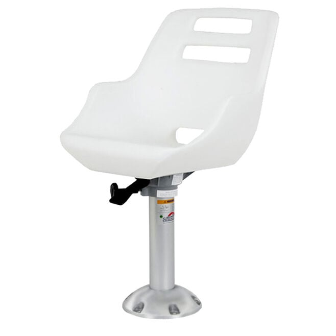 Springfield 1001408-L Admiral Fixed Height Chair Package, White, Includes Seat, Low Profile Armrest, Pedestal, Floor Base, Mounting Plate