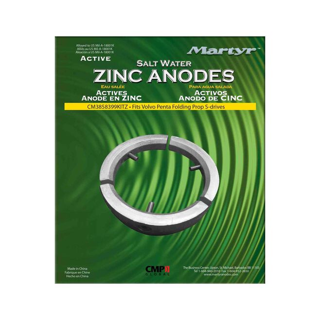 Martyr CM3858399KITZ Volvo Penta Anode Kit Zinc