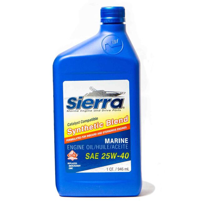 Sierra 18-9440CAT-2 Synthetic Blend 4-Cycle Inboard-Sterndrive Engine Oil, 25W-40 FC-W, Qt.