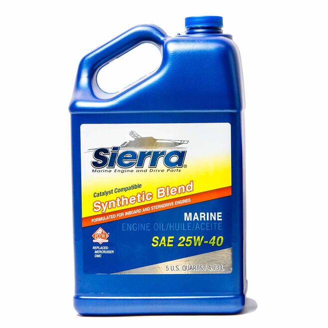 Sierra 18-9440CAT-4 Synthetic Blend 4-Cycle Inboard-Sterndrive Engine Oil, 25W40 FCW, 5 Qt.