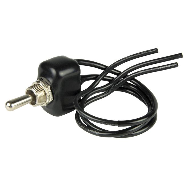 BEP 1002005 Sealed Dipped Toggle Switch, (On)–Off–(On), SPDT, 8" Wire Leads