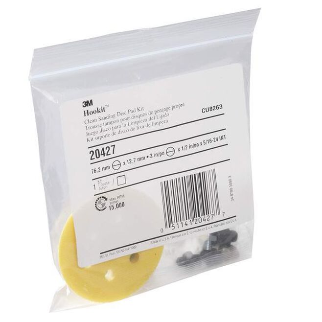 3M 20427 Clean Sanding 3" Hookit Disc Pad Kit