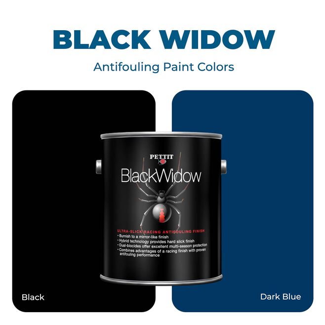 Pettit 1126906 Black Widow Racing Finish, Dark Blue Gal., 2/case